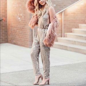 Free People Sequin Pantsuit